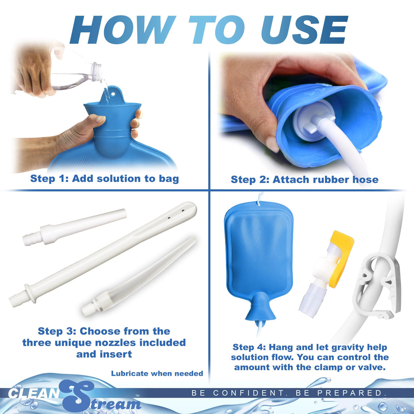 Deluxe Shower Enema Bag and Nozzle Kit for Comfortable Cleansing Experience Douches