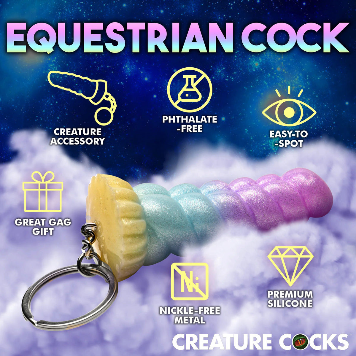 Mystique Unicorn Keychain Playful Novelty Adult Accessory Fantasy-Themed Keychain > Novelties > Gag Gifts