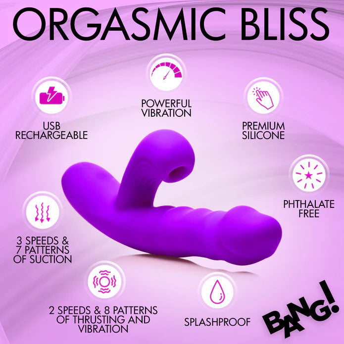 Thrusting & Sucking Rabbit Vibrator - Purple > Vibrators > Ladies > Rabbit Multi