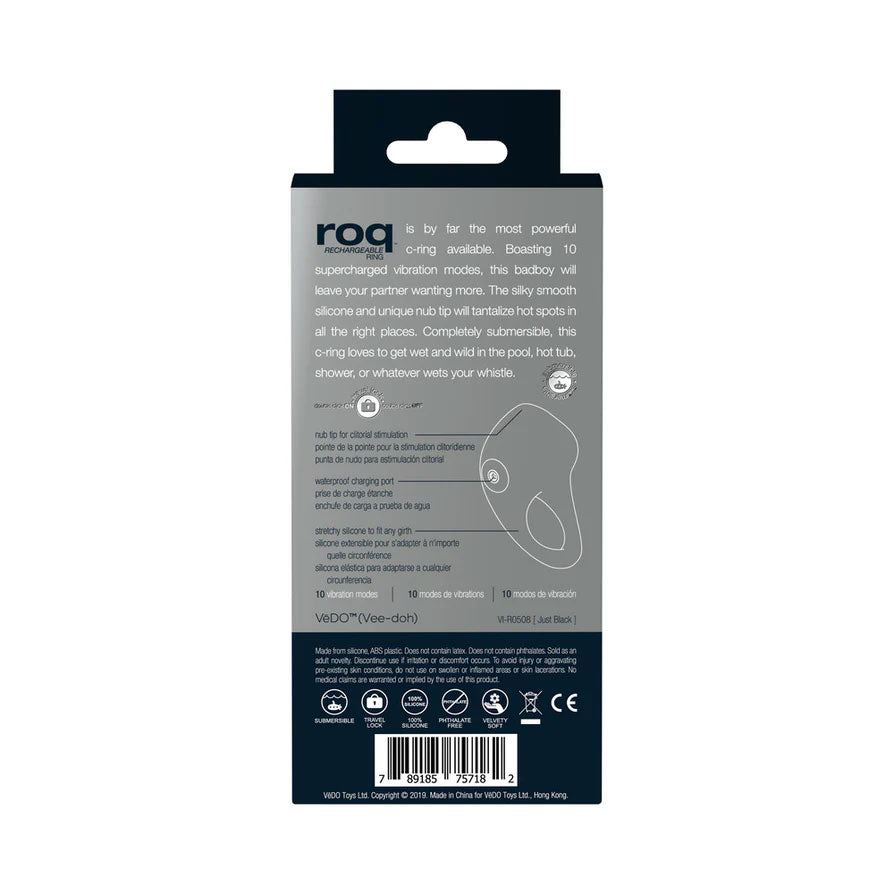 Roq Vibrating Cock Ring With Clitoral Stimulator > Cock Ring > Vibrating