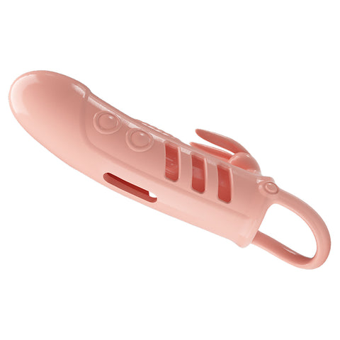 Pretty Love Sloane (Flesh) – Vibrating Rabbit Cock Sleeve > Sex Toys For Men > Penis Sleeves