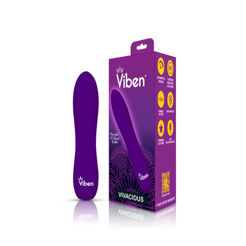 Viben Vivacious Rumble Motor Rechargeable Bullet Vibrator Violet BULLETS