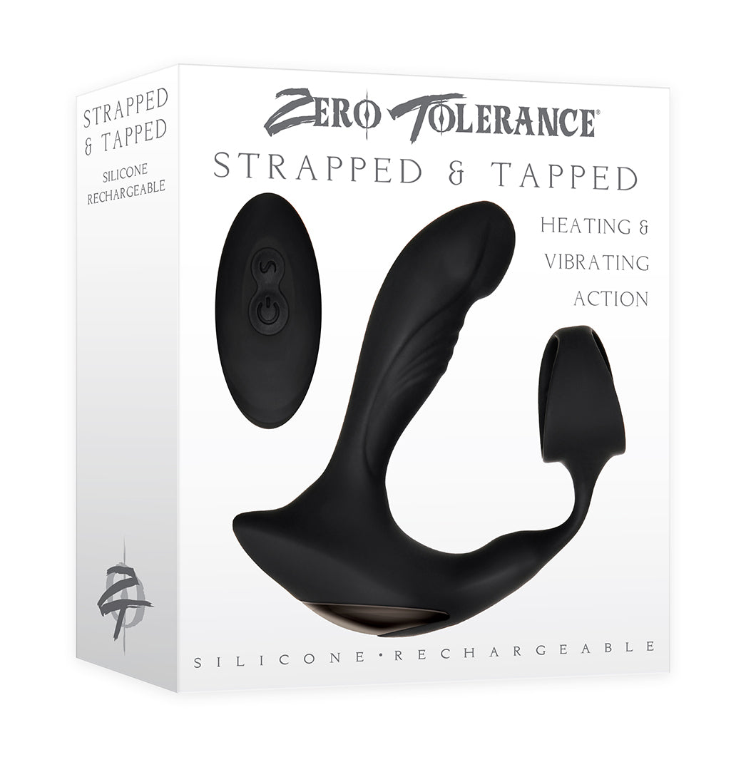 Zero Tolerance Strapped & Tapped Heating Anal Plug with Cock Ring Black > Anal Range > Prostate Massagers