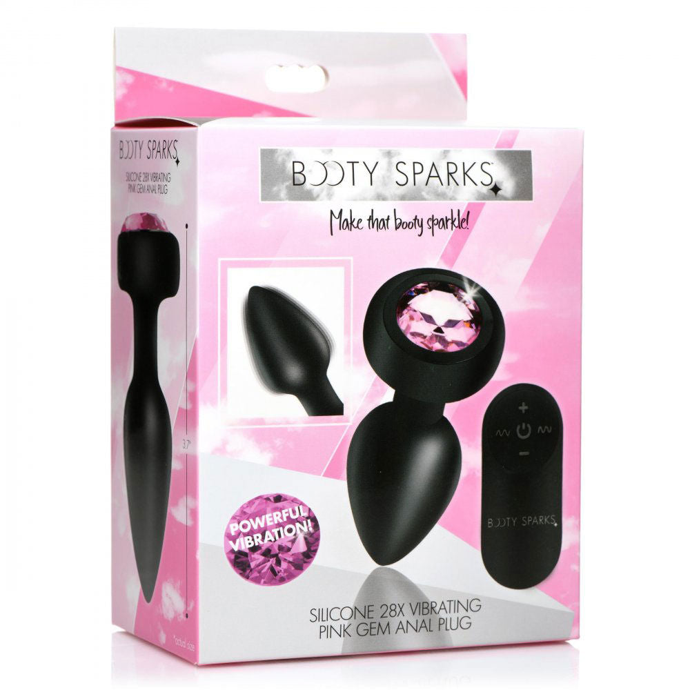 Silicone Pink Gem 3.7 Inch Anal Plug (Small) – Remote-Controlled Vibrating > Anal Range > Jewel Butt Plugs