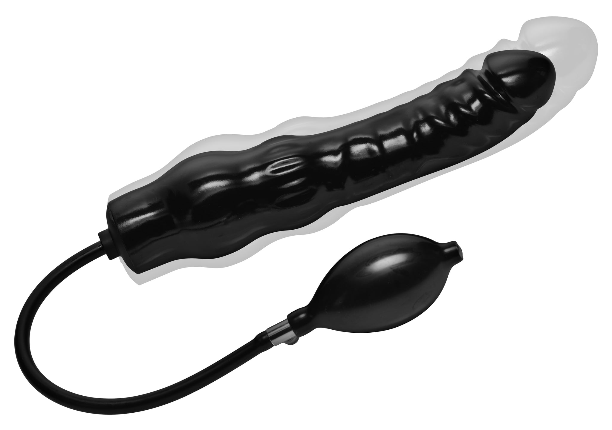 Large Inflatable Dildo 11 Inch Black Bulb Quick Release > Anal Range > Tunnel and Stretchers