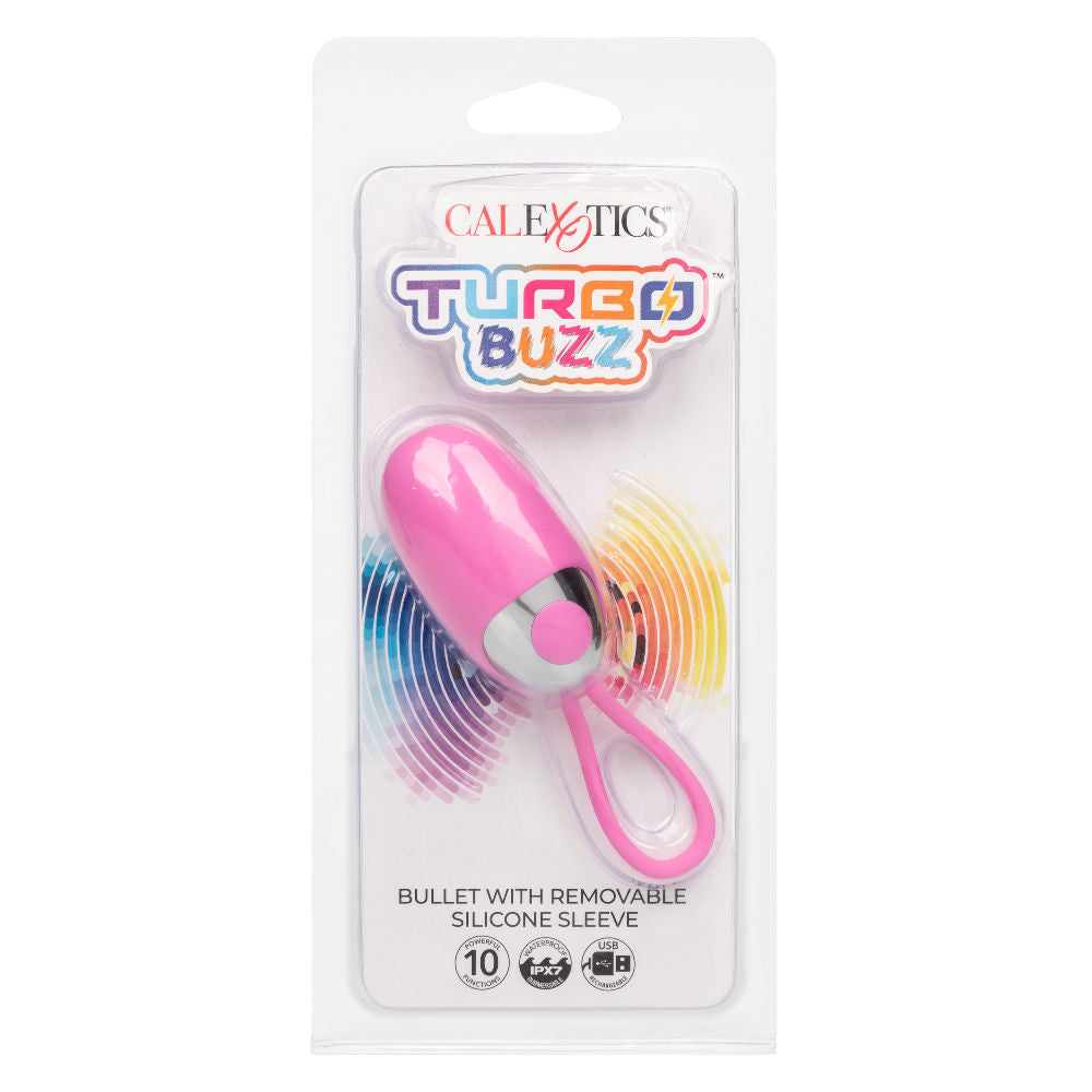 Turbo Buzz Bullet Vibrator With Removable Silicone Sleeve Pink Pink BULLETS