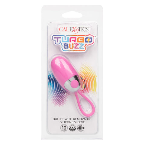 Turbo Buzz Bullet Vibrator With Removable Silicone Sleeve Pink Pink BULLETS