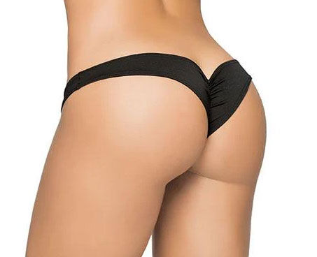 Flattering Mini Scrunchy Panty (Black) – Medium/Large Lingerie Panties