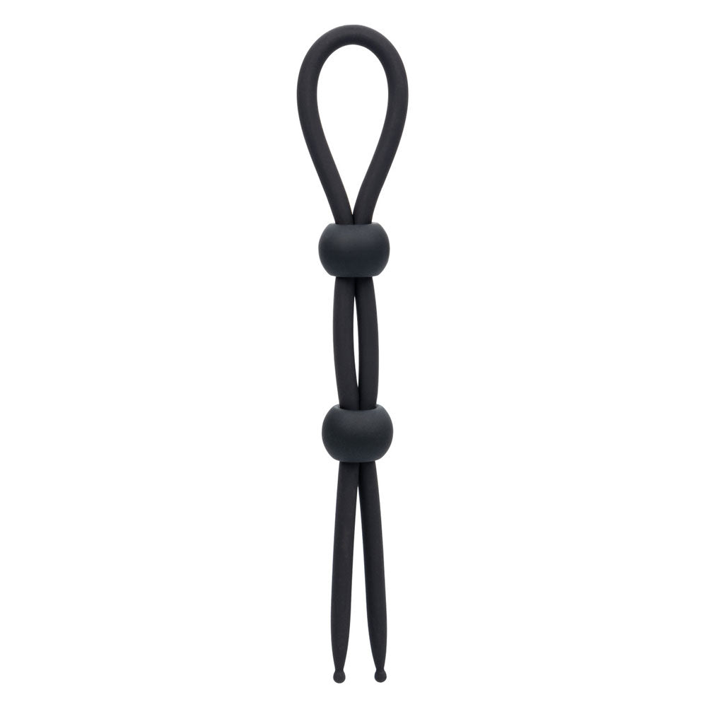 Alpha Liquid Silicone Dual Lasso – Adjustable Cock Ring Black > Cock Ring > Adjustable Main image