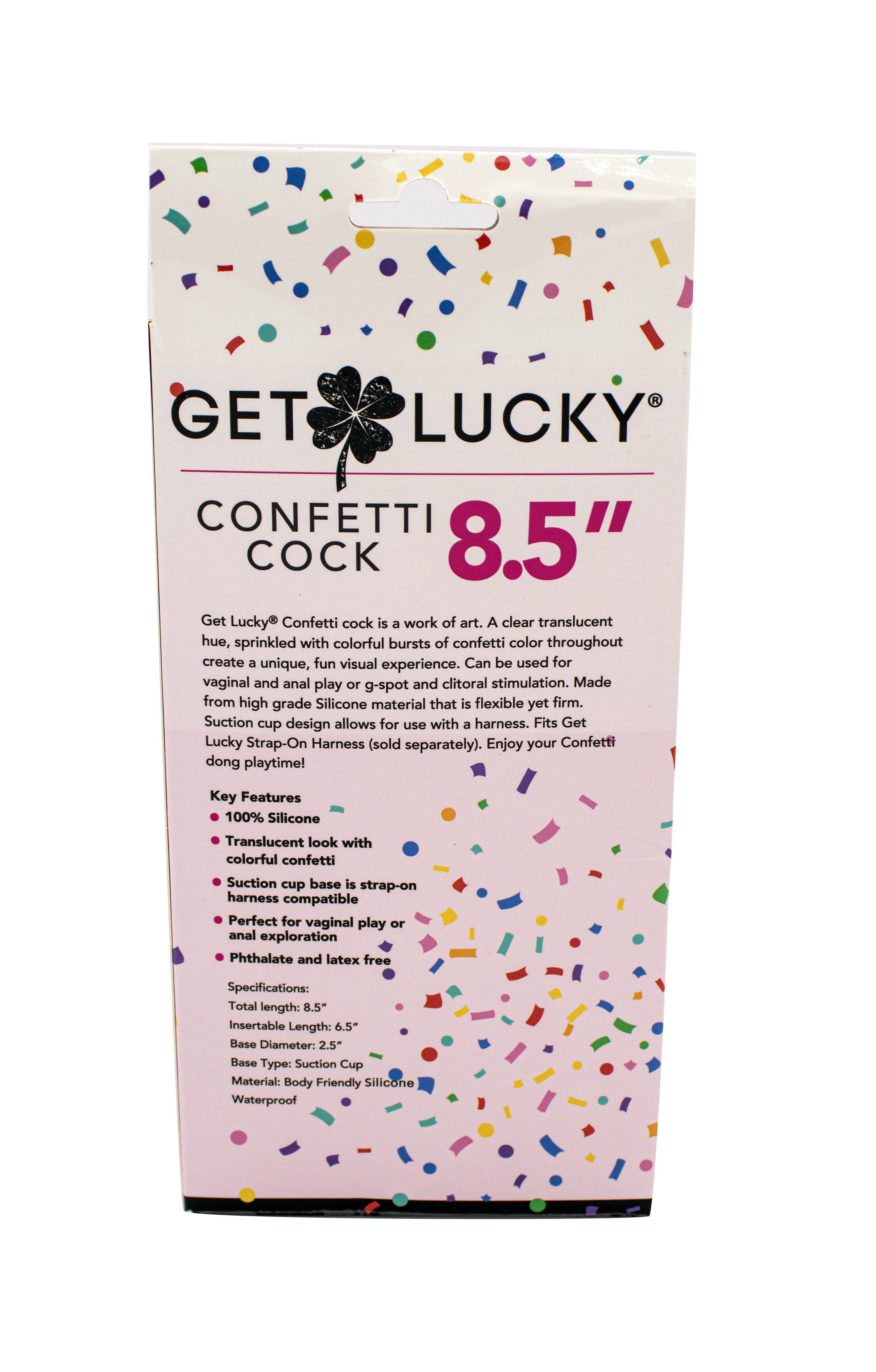 Get Lucky Confetti Bendable Dildo 8.5 Inch Silicone Toy > Dildos > Realistic Dildos