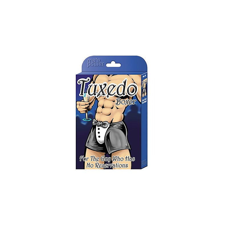 Tuxedo Novelty Boxers With Decorative Bow And Plush Waistband Black One Size > Novelties > Gag Gifts