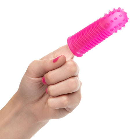 Intimate Play Finger Tingler (Pink) – Flexible Ribbed Teaser Set Finger Stimulator