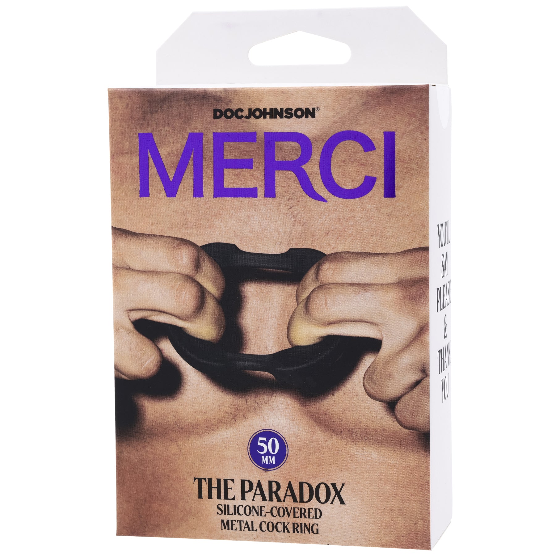 Merci Paradox Silicone Covered Metal Cock Ring Black 50mm COCK RINGS