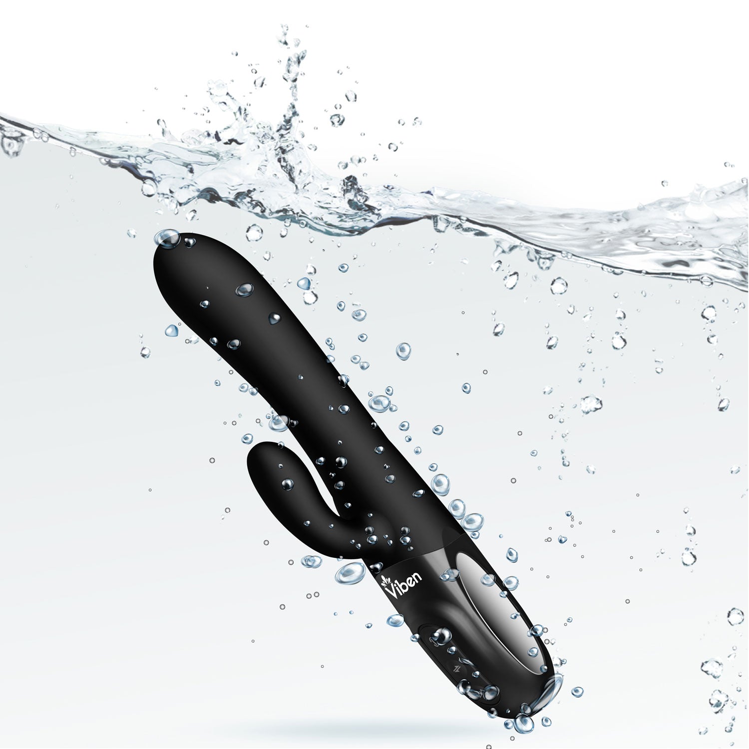 Viben Hypnotic Thrusting Rabbit Vibe with Swinging Clit Stimulator in Black VIBRATORS-RABBIT