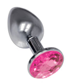 The Silver Starter Silver 7.1 cm (2.8'') Butt Plug with Round Jewel – Elegant Butt Plug Silver > Anal Range > Jewel Butt Plugs