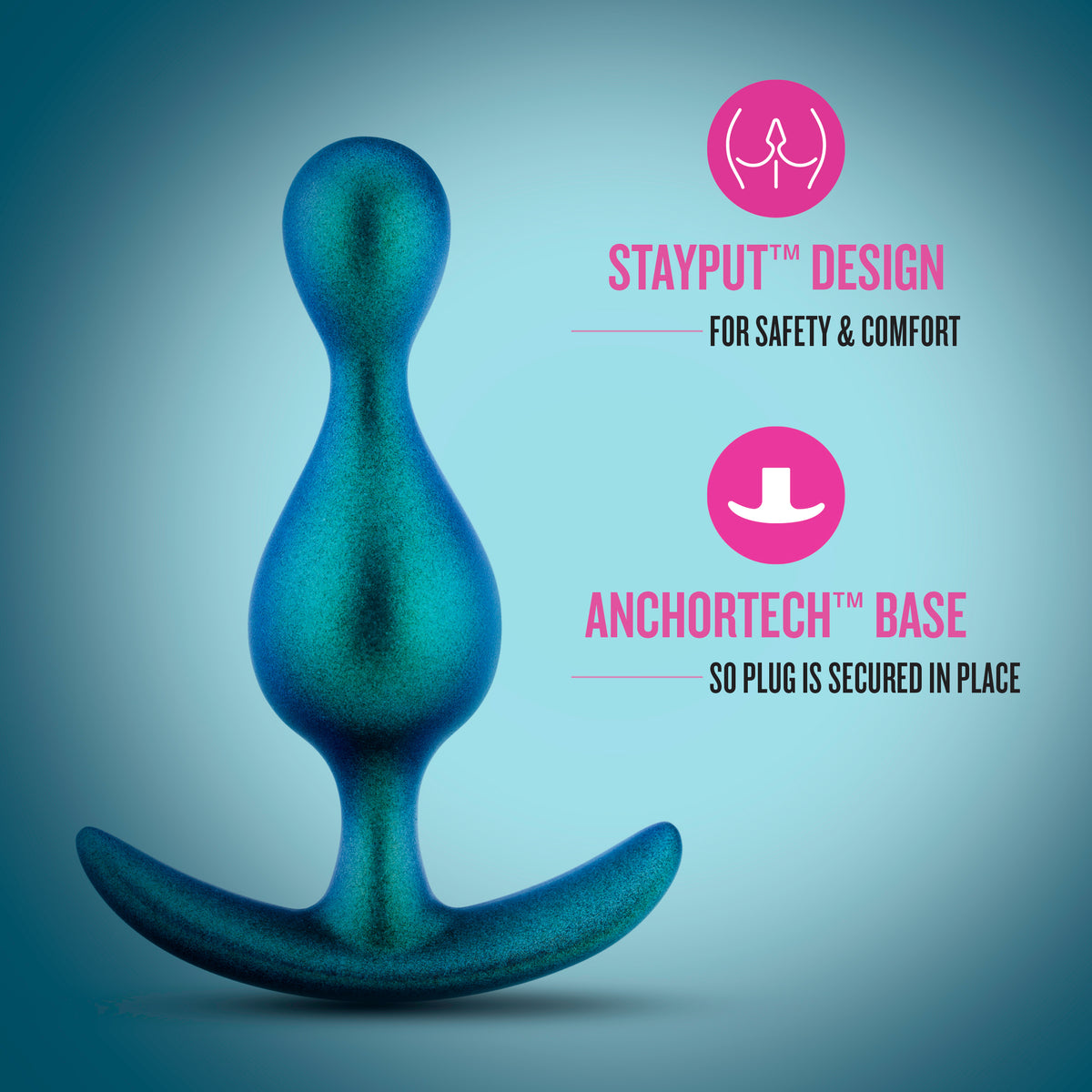 Blush 4.5 Inch Anal Plug Photon Plug Neptune Teal > Anal Range > Butt Plugs