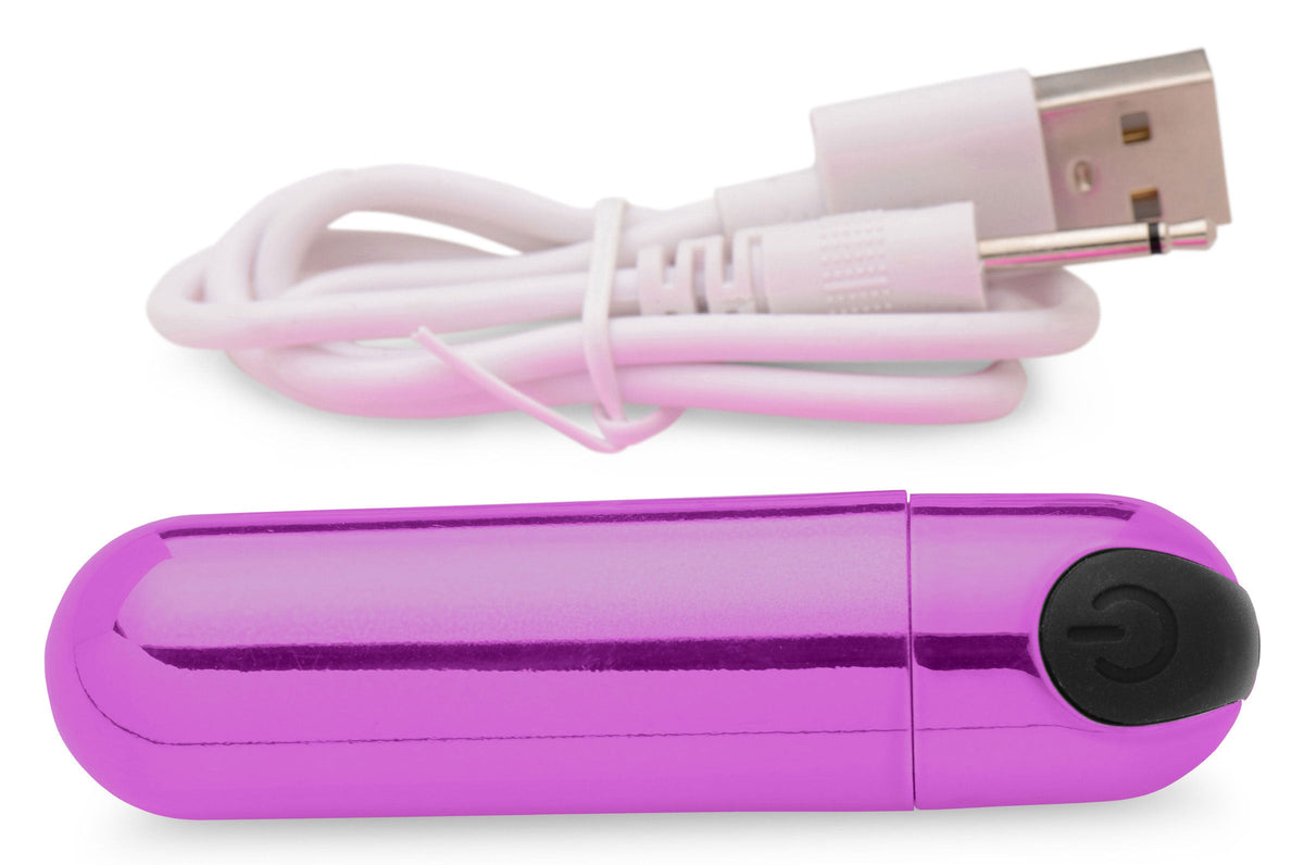 Bang! 10X Vibrating Metallic Bullet – USB Rechargeable Bullet Vibrator > Vibrators > Mini Vibrators