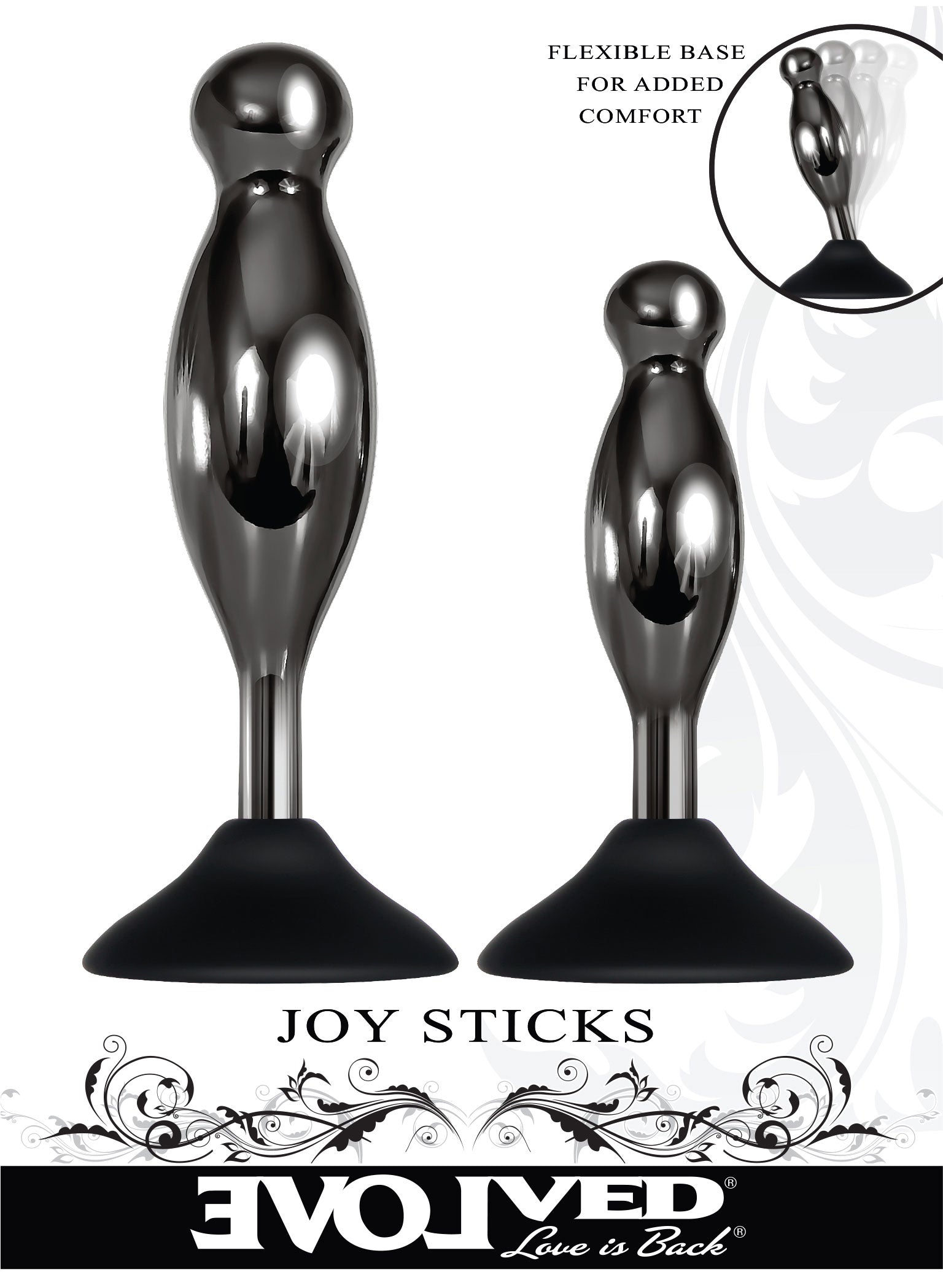 Joy Sticks Suction Mounted Anal Plug Set for Hands-Free Play Butt Plugs