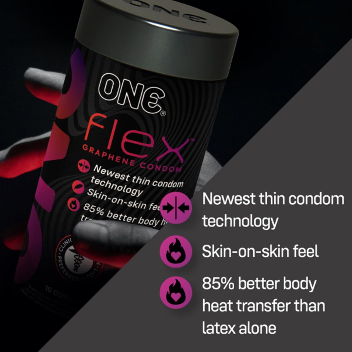 One Flex Graphene Ultra Thin 10 Count Condoms Vegan Friendly > Essentials > Condoms