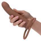 Performance Maxx Ribbed Dual Penetrator Toy Brown Brown > Vibrators > Realistic Vibrators