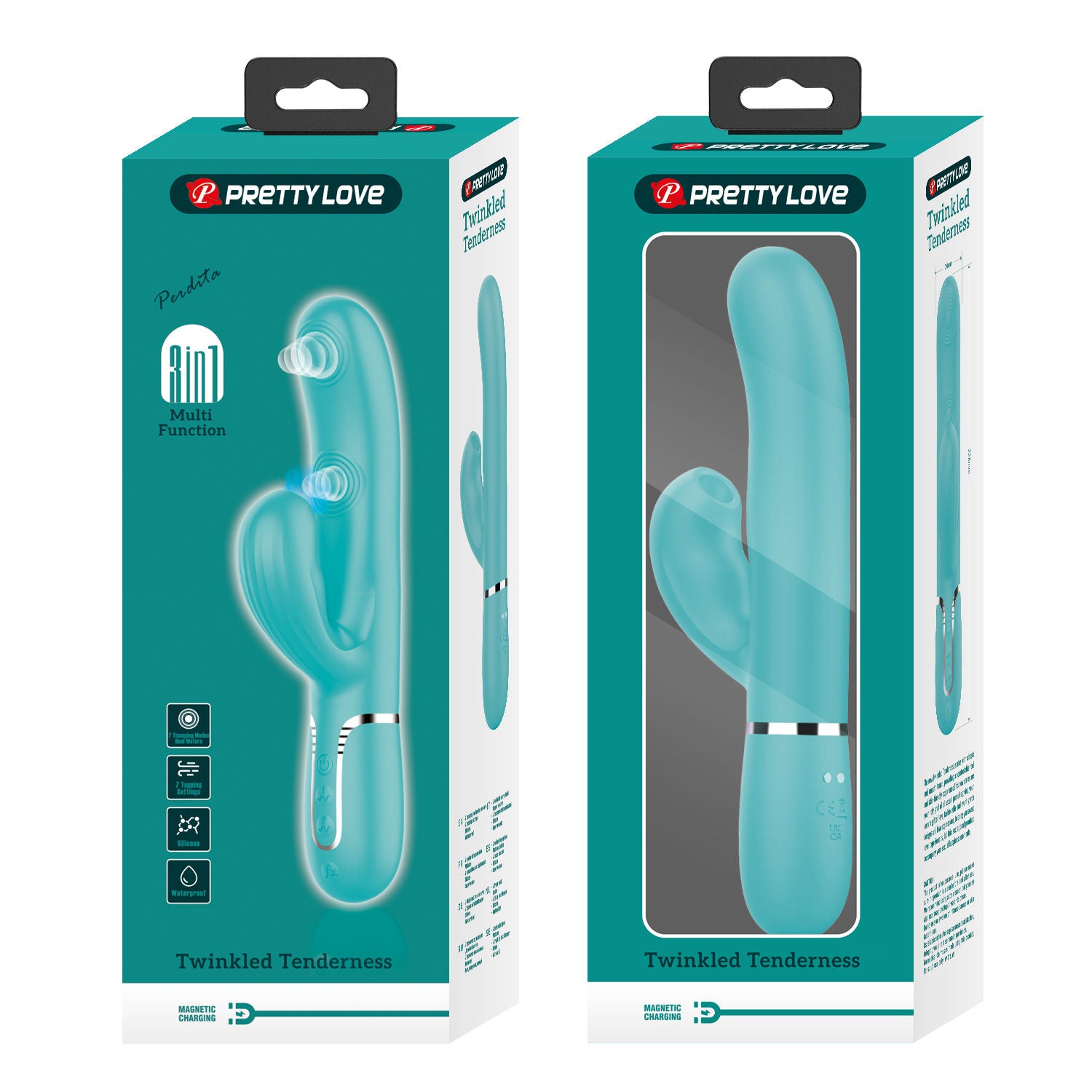 Perdita Twinkled Tenderness Vibrator - Turquoise Turquoise VIBRATORS-RABBIT