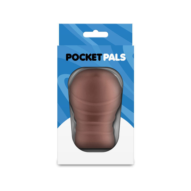NS Novelties Pocket Pals (Brown) – Textured Mouth Stroker Sleeve Brown Strokers - Manual