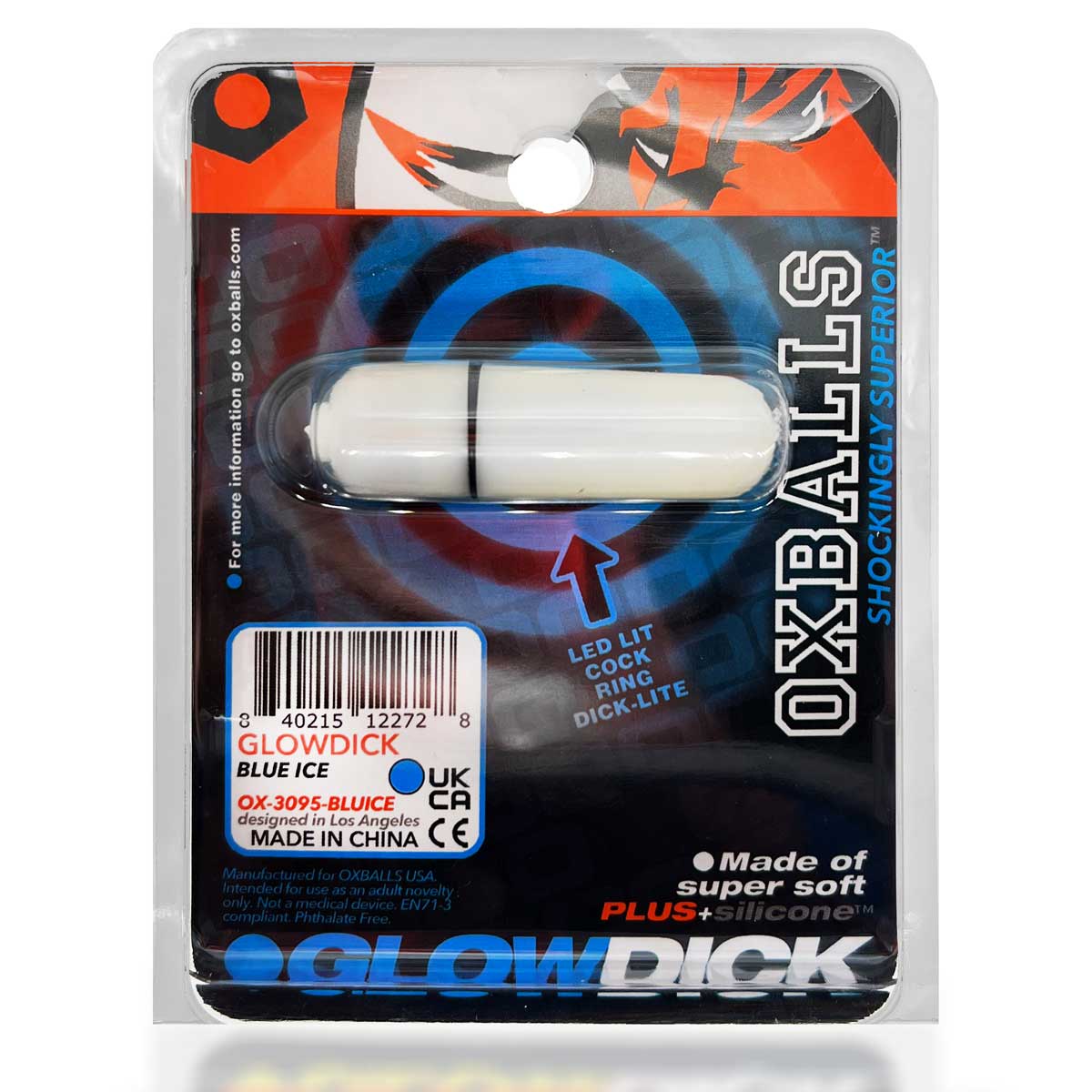 Glowdick Blue Ice LED Cockring Made from Soft Silicone > Cock Ring > Vibrating