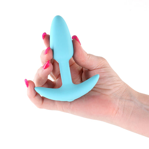 Techno Trance Blue 10.9 cm USB Rechargeable Butt Plug App Control Butt Plugs - Vibrating