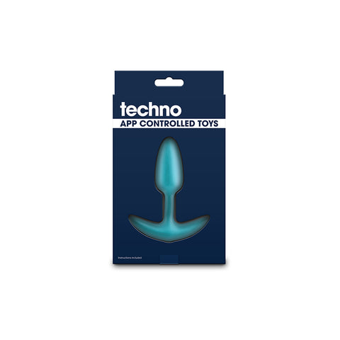 Techno Trance Blue 10.9 cm USB Rechargeable Butt Plug App Control Butt Plugs - Vibrating