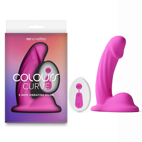 Colours Curve (Pink| Purple| Teal) – Waterproof Vibrating Dildo Pink DONGS