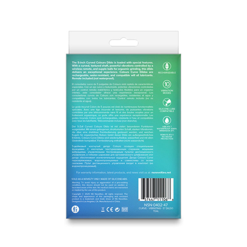 Colours Curve (Pink| Purple| Teal) – Waterproof Vibrating Dildo DONGS