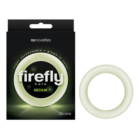 Firefly Halo Glow in Dark Clear Medium Silicone Cock Ring COCK RINGS