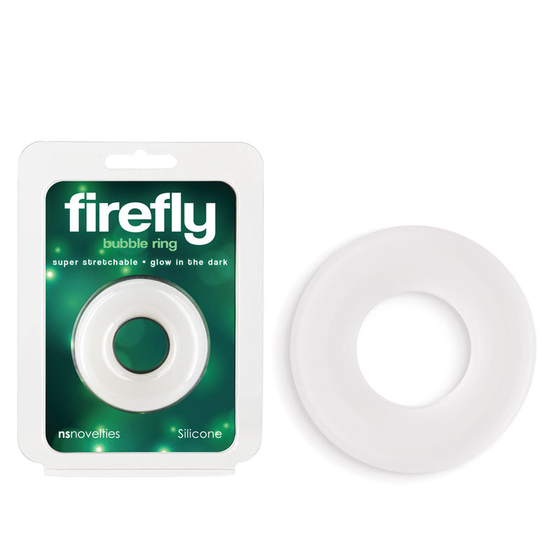 Firefly Bubble Ring Medium Glow in the Dark Cock Ring Super Stretch White COCK RINGS