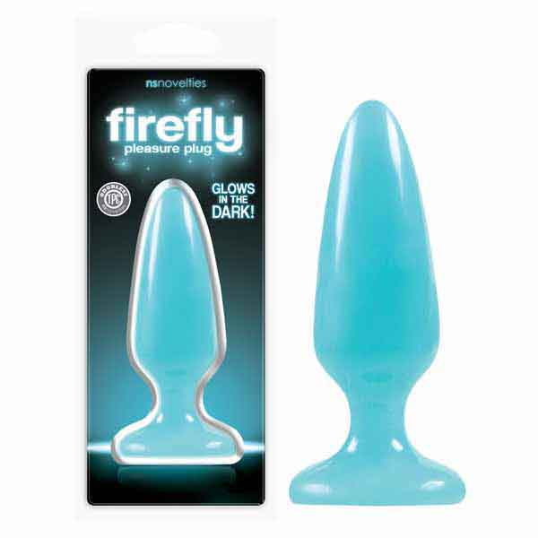 Firefly Glow-in-the-Dark Pleasure Plug 12.7 cm (5'') Medium Butt Plug Blue Butt Plugs