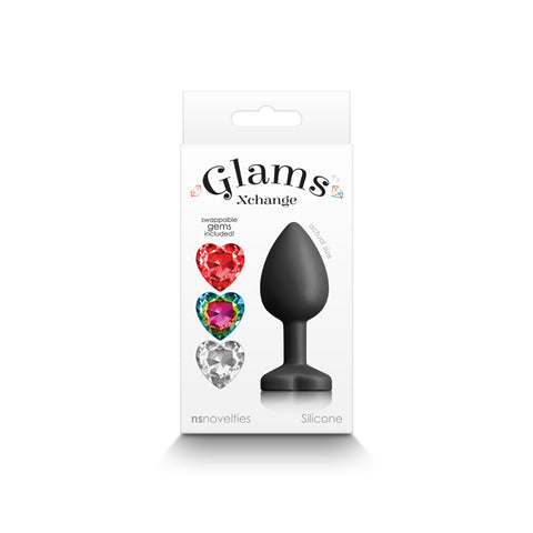 Glams Xchange Heart - Small - Small Butt Plug with Interchangeable Heart Gems > Anal Range > Jewel Butt Plugs