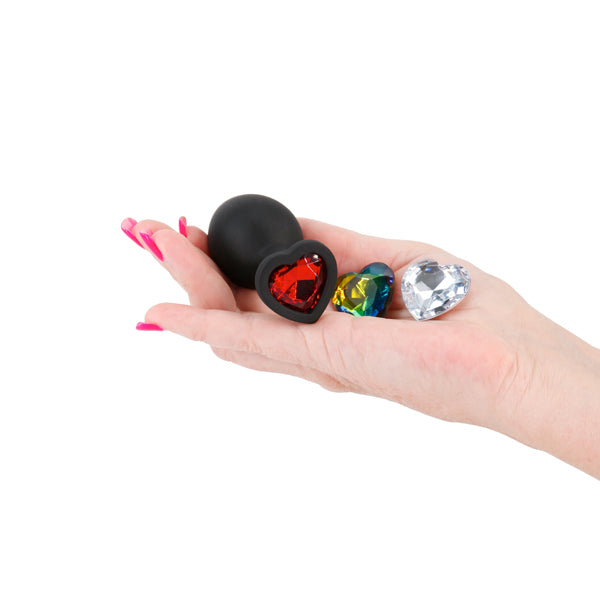 Glams Xchange Heart Medium Butt Plug with Heart Gems > Anal Range > Jewel Butt Plugs