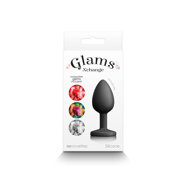 Glams Xchange Small 2.76 Inch Silicone Butt Plug with Interchangeable Gems > Anal Range > Jewel Butt Plugs