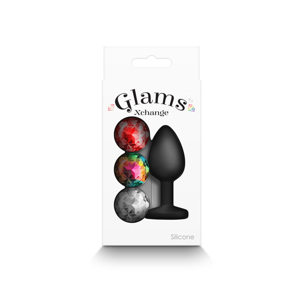 Glams Xchange Small 2.76 Inch Silicone Butt Plug with Interchangeable Gems > Anal Range > Jewel Butt Plugs