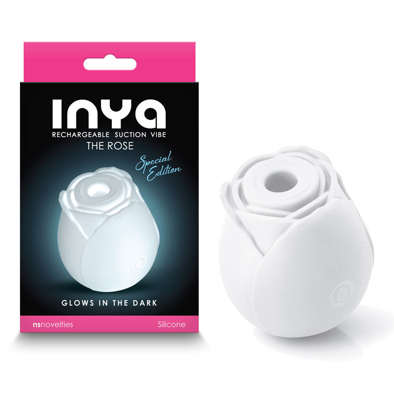 INYA The Rose - Glow in the Dark Suction Stimulator White Suction Stimulator