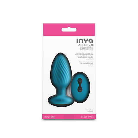 Inya Alpine 2.0 Teal Remote Controlled Butt Plug 10.7 cm Butt Plugs - Vibrating
