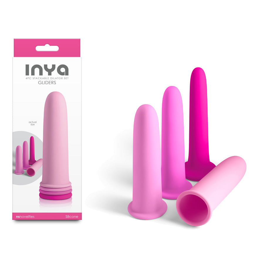 Inya Gliders (Pink) – Silicone Dilator Set with Stackable Sleeves > Sex Toys > Dilators Main image