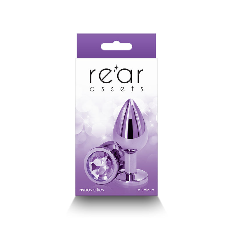 Rear Assets Medium Metal Butt Plug with Round Gem Base (8.2cm) > Anal Range > Jewel Butt Plugs