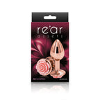 Rear Assets Rose Small Metal Butt Plug with Pink Rose Base 7.6 cm > Anal Range > Jewel Butt Plugs