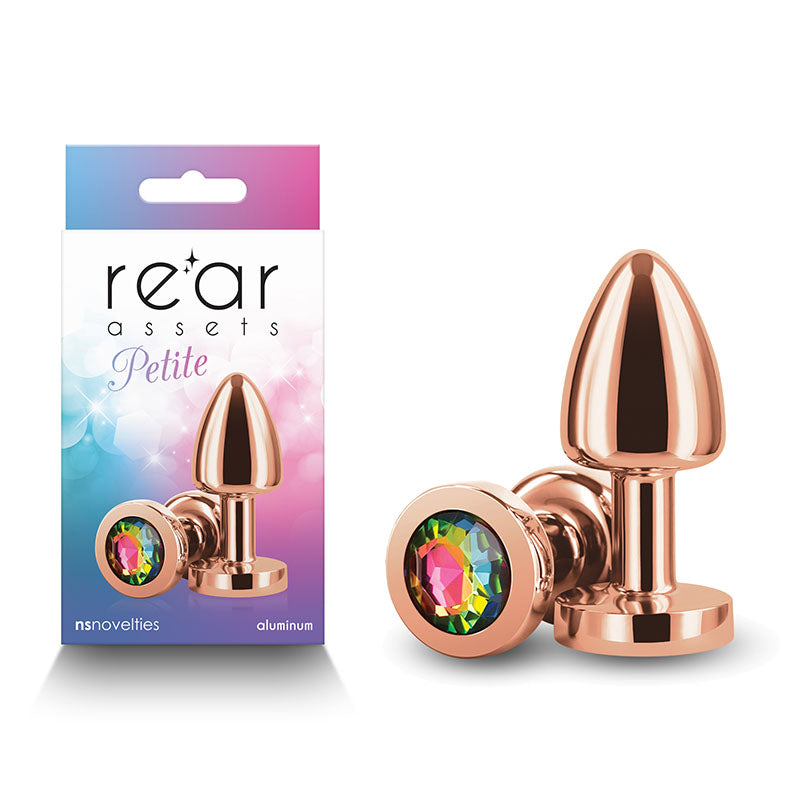 Rear Assets Petite Anal Toy with Rainbow Gem Rose Gold > Anal Range > Jewel Butt Plugs