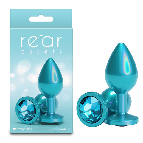 Rear Assets Iridescent Champagne Medium – Lightweight Butt Plug Teal Butt Plugs