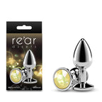 Rear Assets Silver Small Yellow Gem – Lightweight Aluminum Anal Plug 2.8 Inches > Anal Range > Jewel Butt Plugs