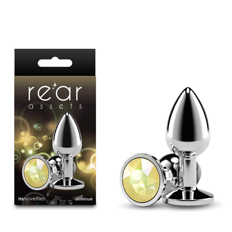 Rear Assets Silver Small Yellow Gem – Lightweight Aluminum Anal Plug 2.8 Inches > Anal Range > Jewel Butt Plugs