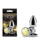 Rear Assets Chrome Opal Gem Metal Butt Plug Yellow Small > Anal Range > Jewel Butt Plugs