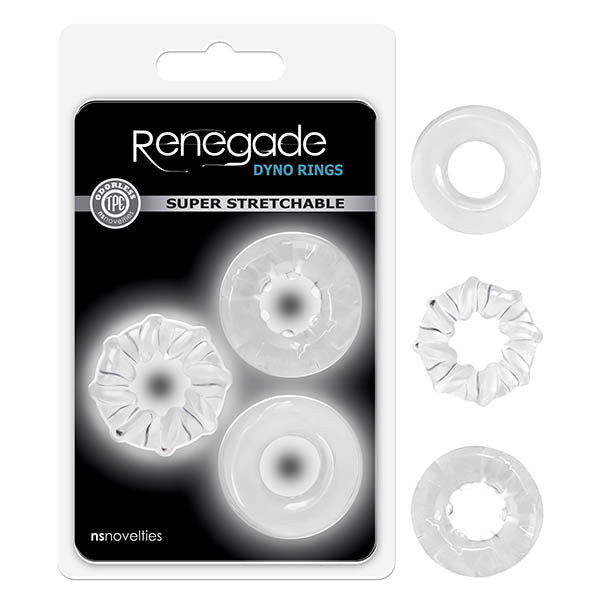 Renegade Dyno Rings Clear Cock Rings Set of 3 > Cock Ring > Sets