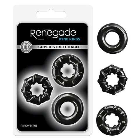 Renegade Dyno Rings Black Cock Rings Set of 3